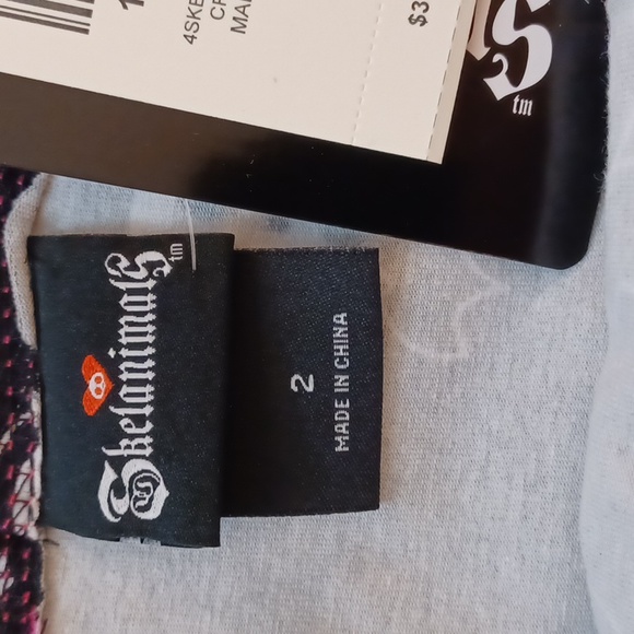 NWT Hot Topic 🔥 2x skeleton animals corset,pink / black cami tank. - Picture 6 of 15